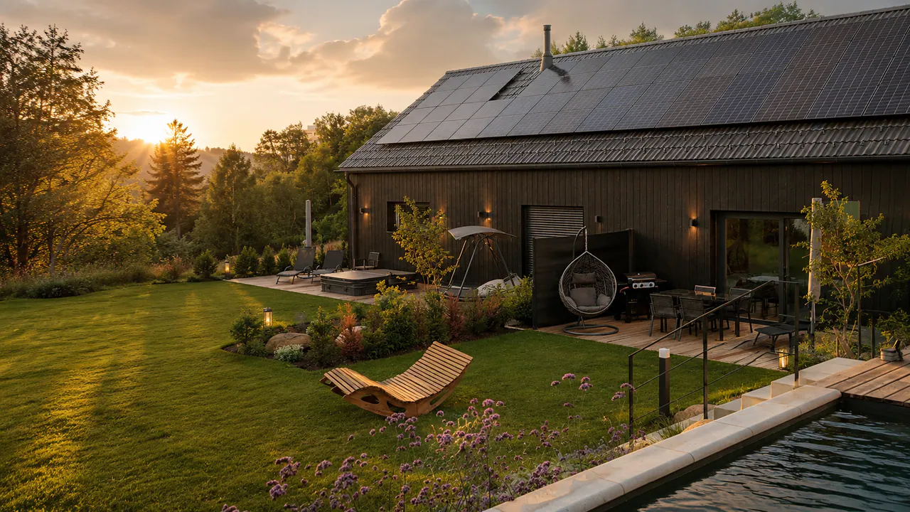 Chalet-Ensemble Deluxe und Romantik im goldenen Abendlicht