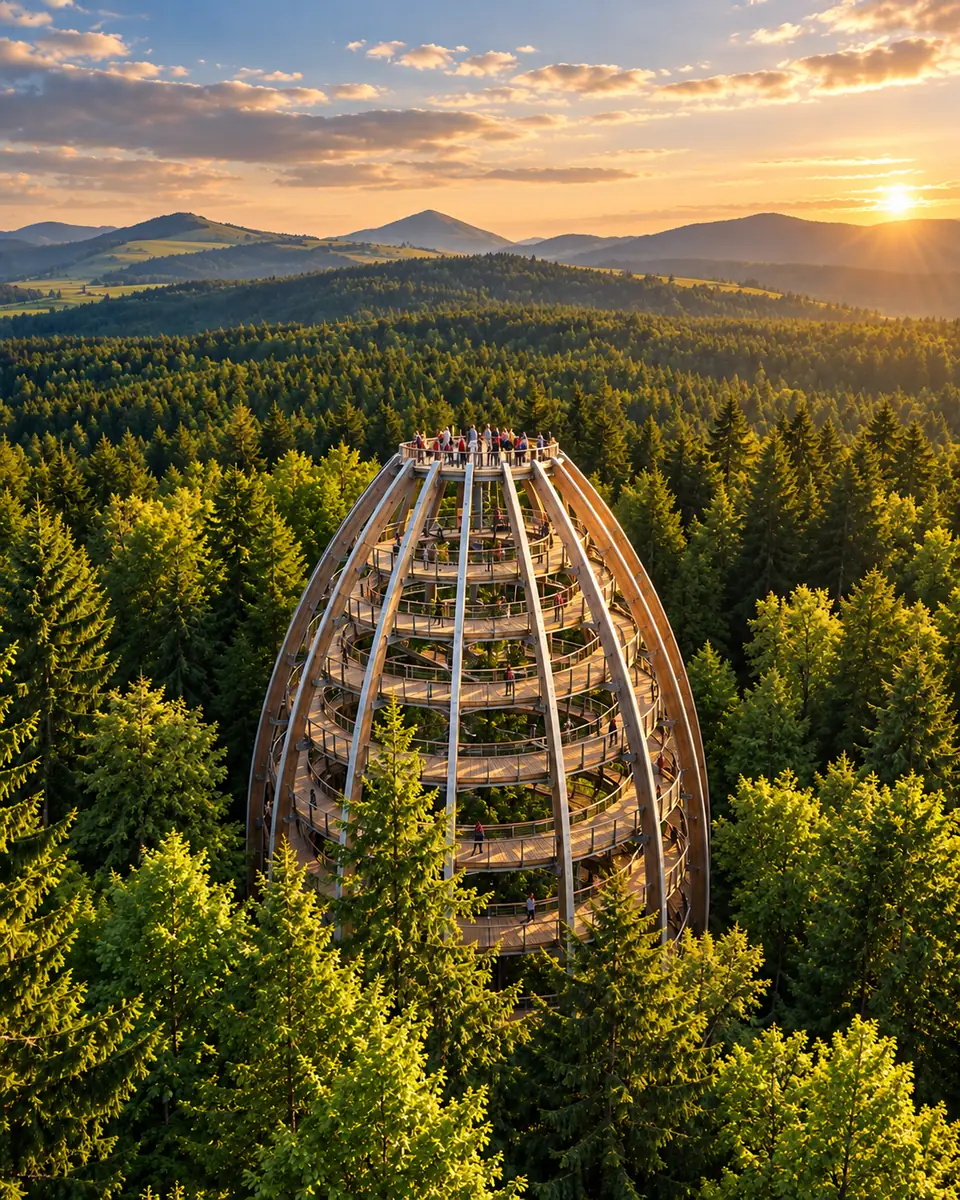 Baumwipfelpfad über dem Bayerischen Wald