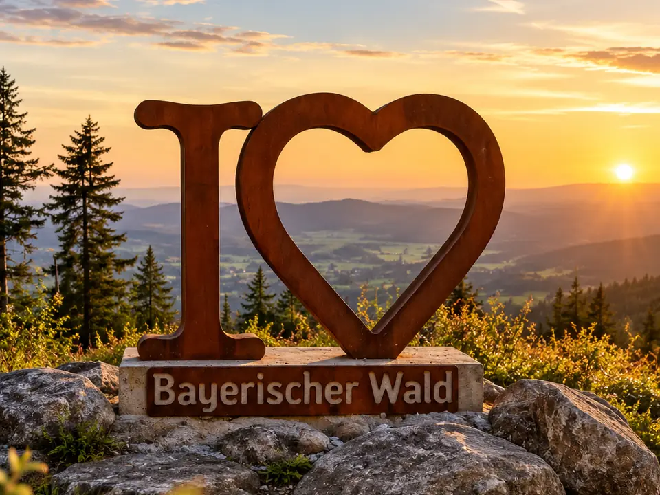 I love Bayerischer Wald Aussichtspunkt mit Panoramablick